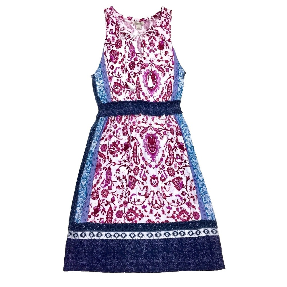 Lucky Brand Paisley Print Dress Sleeveless Size S/P Beachy Summer Resort